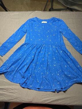 Tucker + Tate Blue Star-Print Long Sleeve Twirl Dress